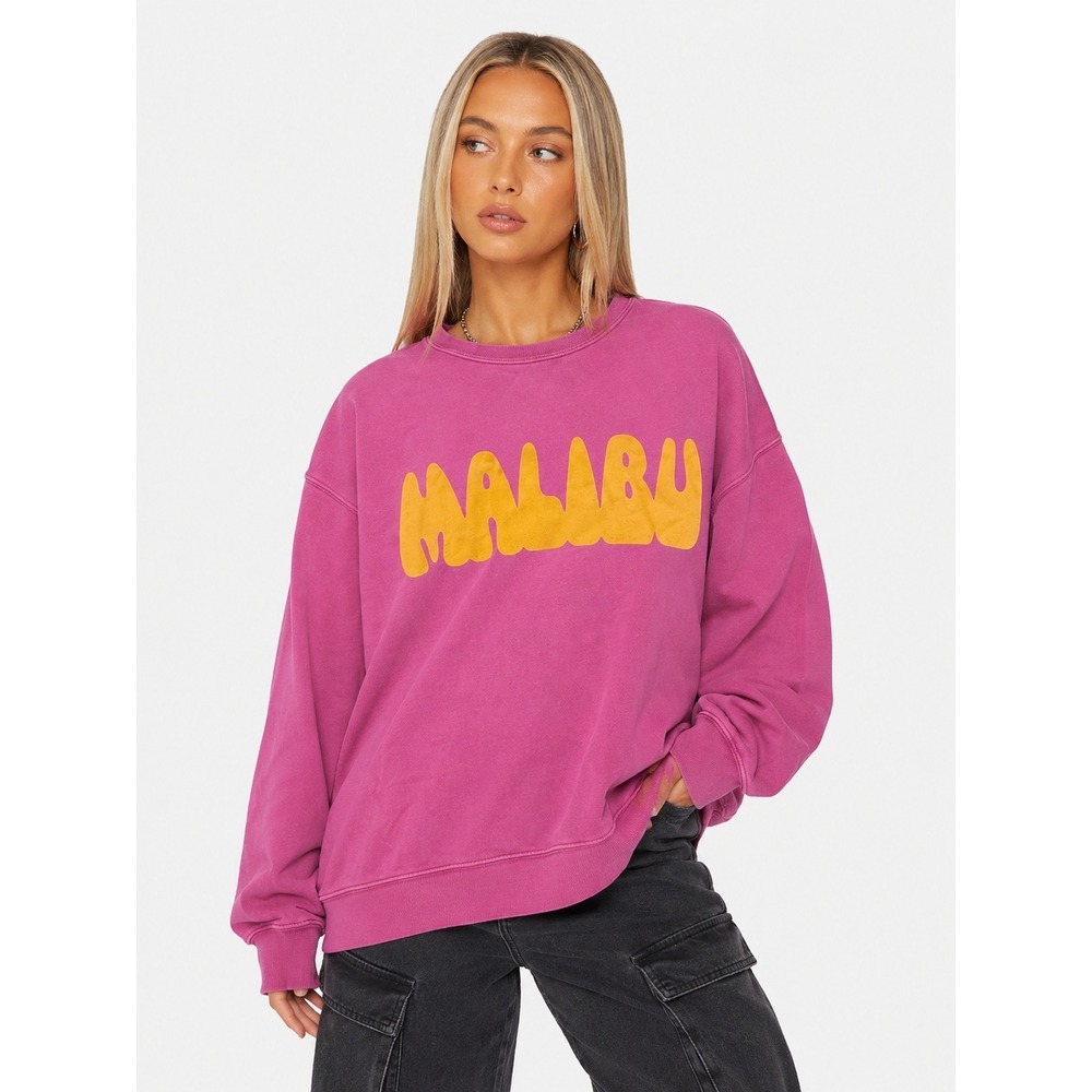 Electric & Rose Malibu Graphic Sweatshirt Pink Oversized USA Made S